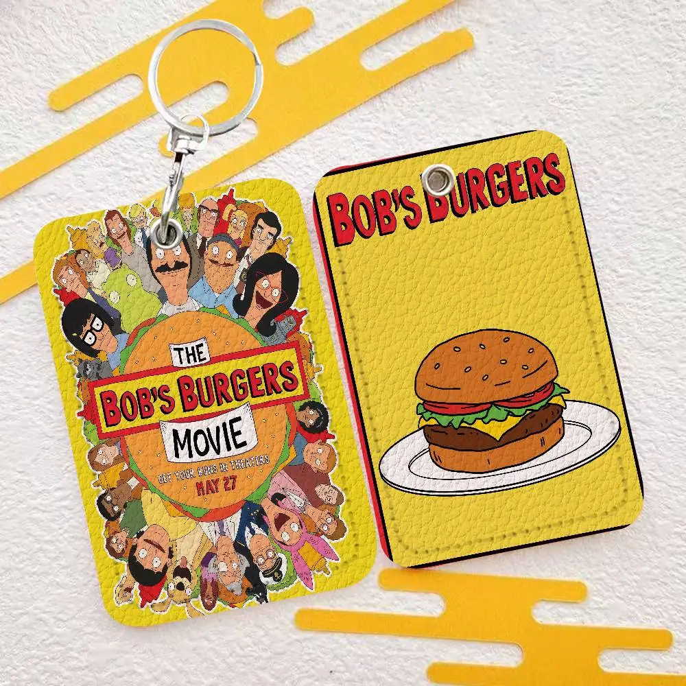 

Кожаный держатель для карт Cartoon BOB'S BURGERS-S, универсальный компактный кошелек-брелок для всех небольших карт