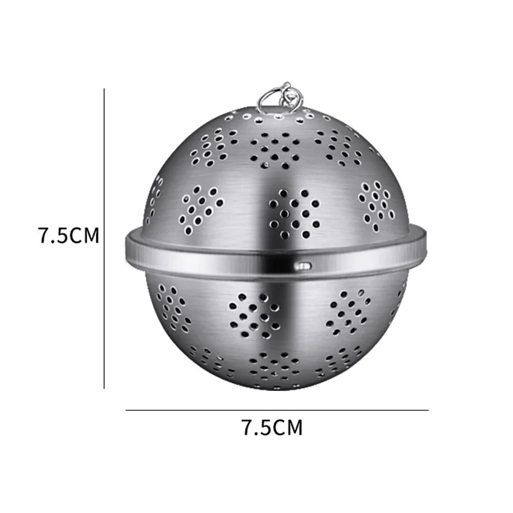 Ball Strainer Seasoning Balls Silver Spice Ball 1pcs 304 Stainless Steel Infuser Strainer With Chain Practical