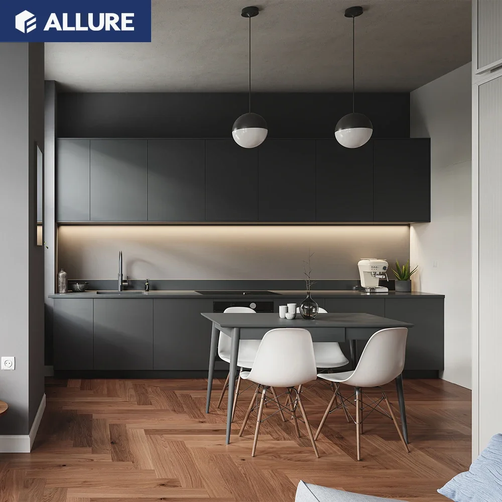 Allure Removable Big Lots Used China Flat Pack Smart Kitchen Pvc Iron Metal Kitchen Cabinet Set with Glass