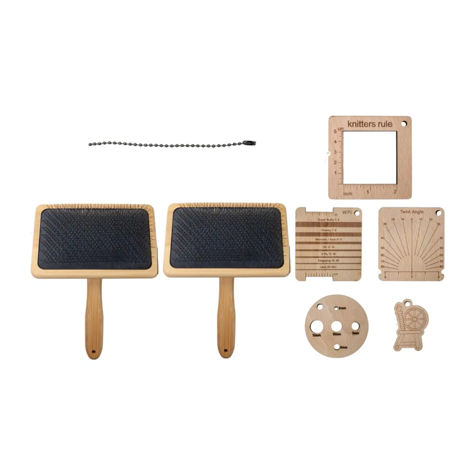 

Wood Knitting Gauge Ruler Set Convenient Multitool Set Needle Felting Tools