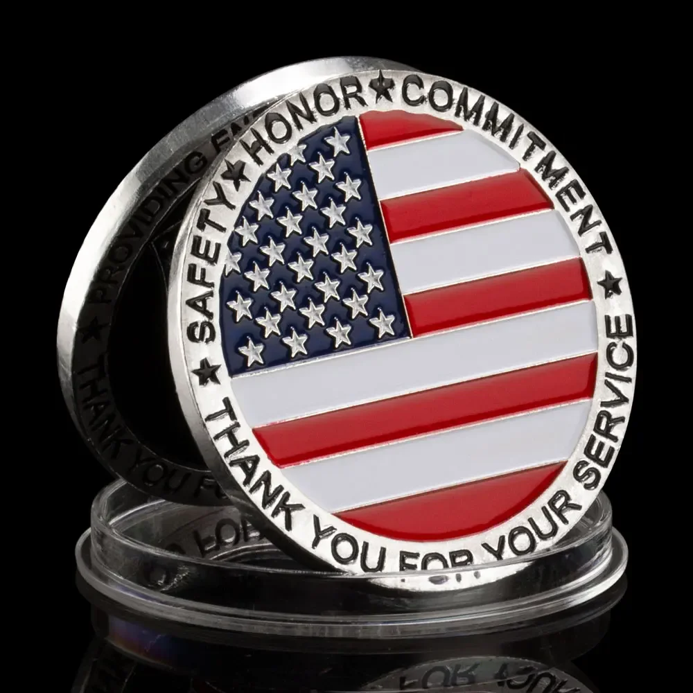 United States of America Flag Coin Collectibles Providing Energy Jmproving Lives US Coin Silver Plated Commemorative Coin