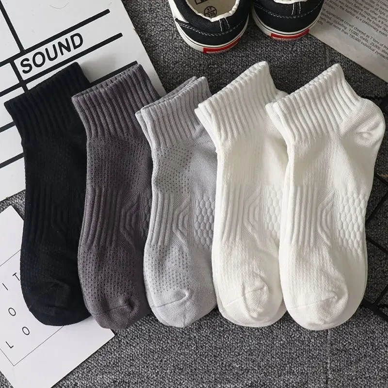 3Pairs Soft Men Black White Warm Cotton Socks Set Autumn Winter Male Solid Color Breathable Business Sport Short Socks For Men