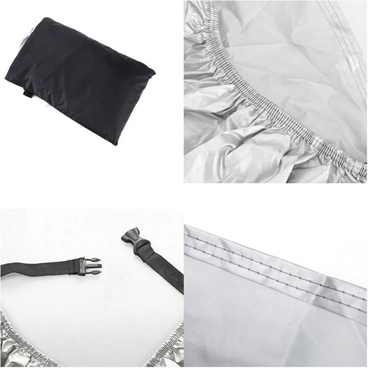 

Universal Waterproof Motorcycle Cover Silver Xxl Polyester Dustproof Rain Sunblock Protector Outdoor 265cm Long