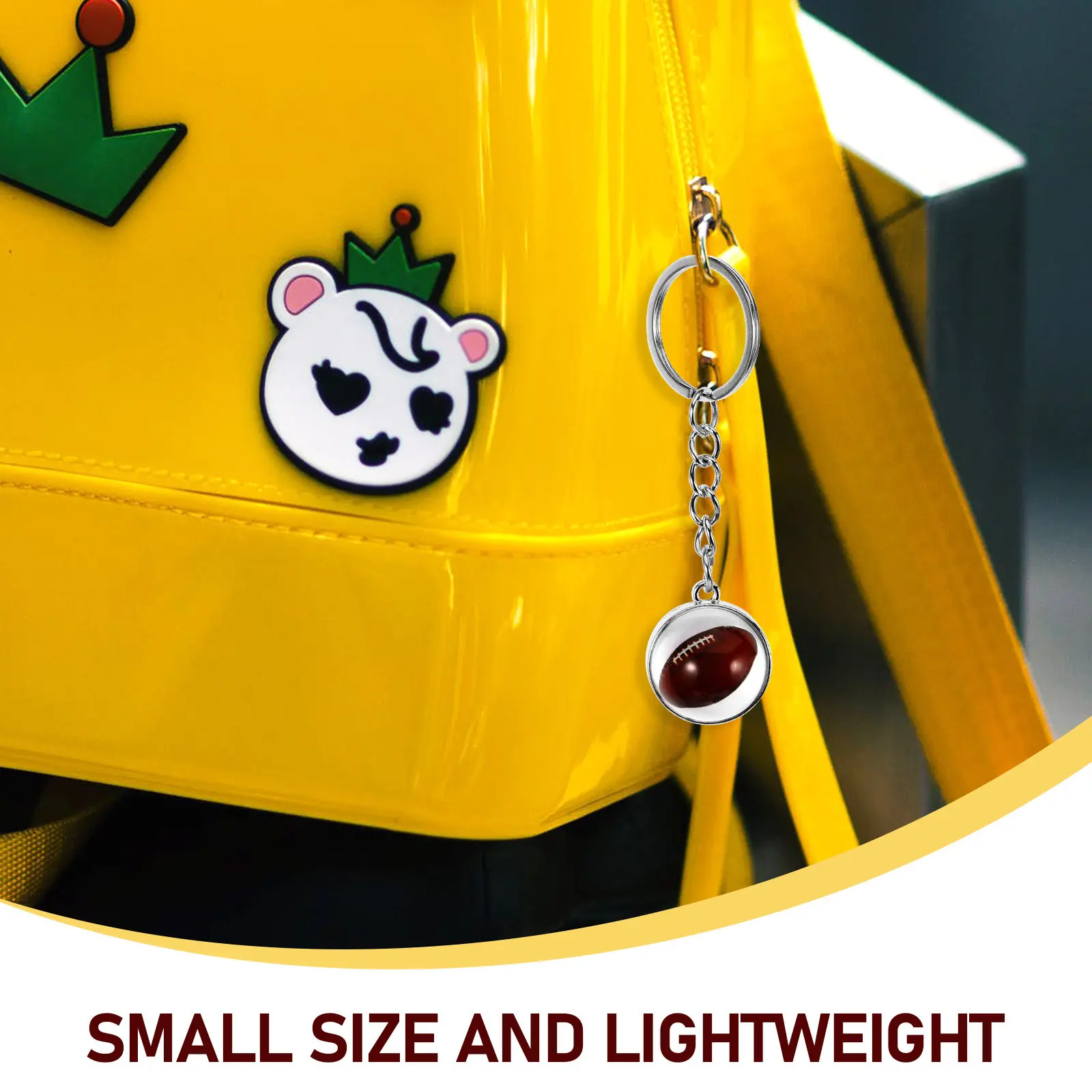 Sports Ball Keychain Rugby Shape Key Pendant Bag Accessory Decorative Key Ring Ornament for Car Keys Keys Party Gifts