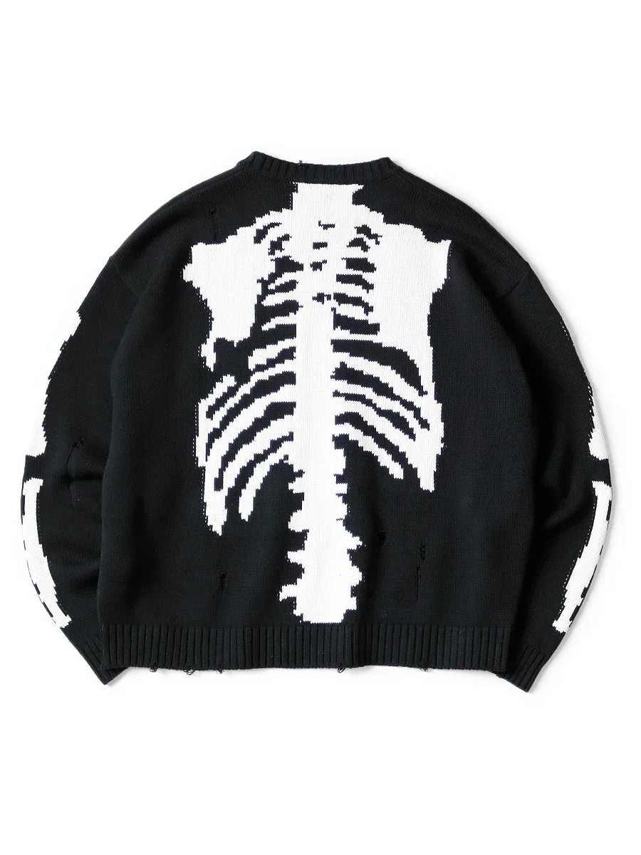 

Kapital Hirata Hiroshi Bones Skeletons Japanese Vintage Heavy Pullover Round Neck Knitted Sweater