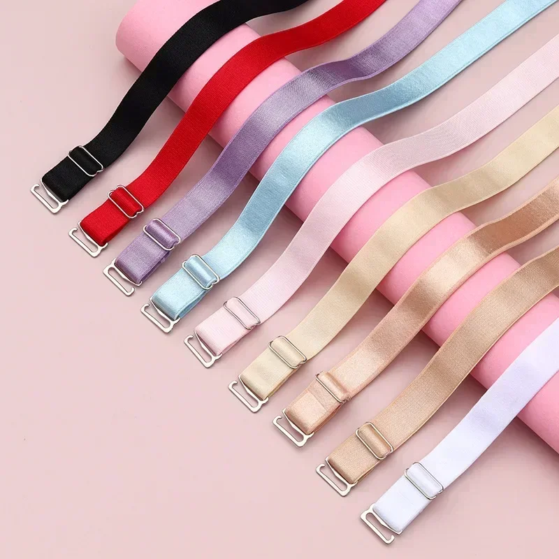 Candy Color Adjustable Shoulder Straps of Bra Accessories High Elastic Strap with Metal Adjustment Buckle Underwear