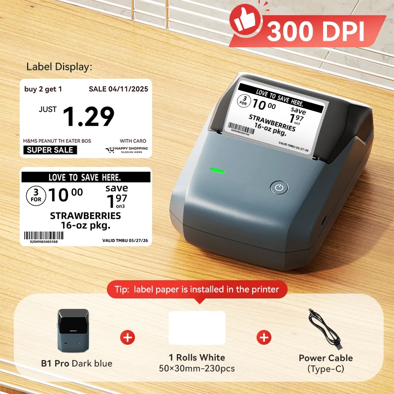 NIIMBOT B1 draagbare thermische printer met tapes 2-inch zelfklevende labelprinter Mini Bluetooth Sticker Maker Ondersteuning smartphones PC
