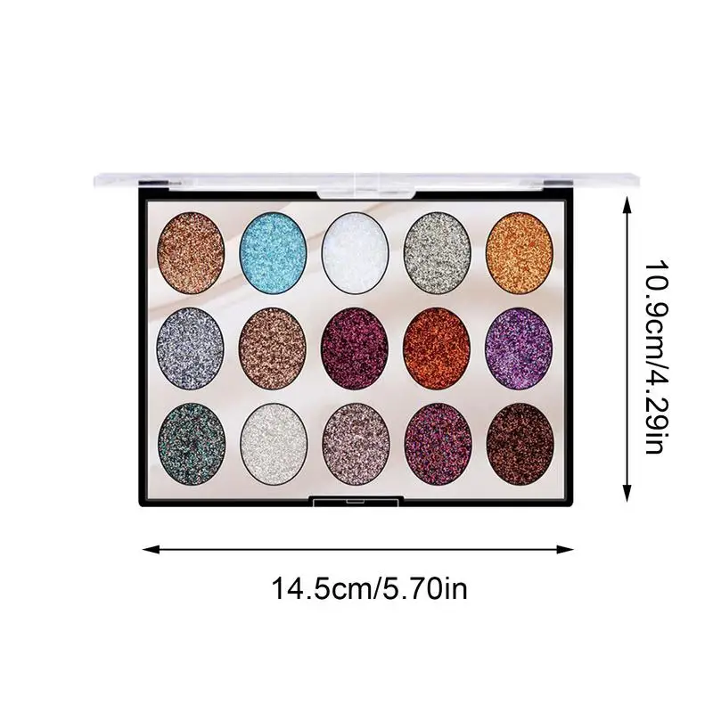 Glitter Oogschaduw Palet 15 Kleuren Glitter Make-Up Palet Set Hoge Gepigmenteerde Oogschaduw Poeder Oogmake-Up Kit Voor Meisjes En