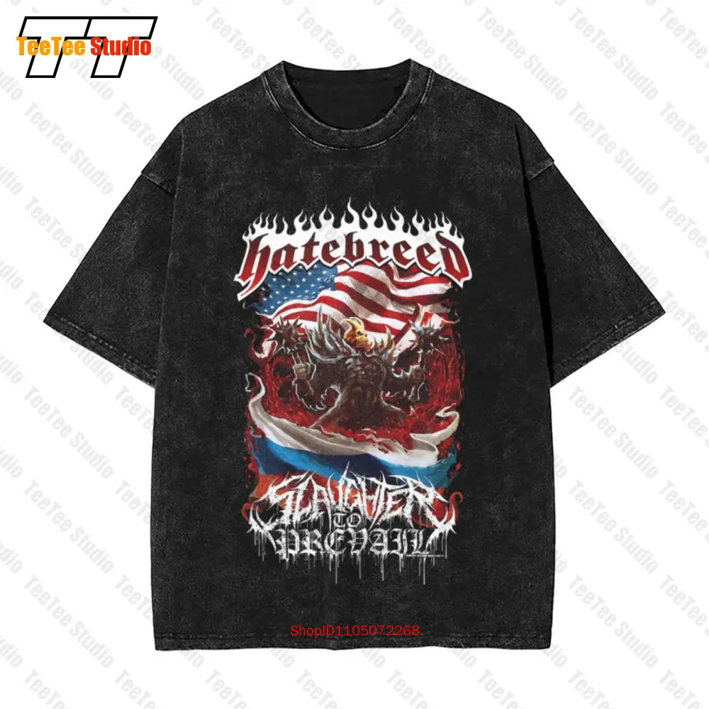 Hatebreed Slaughter To Prevail по всему миру Brutality Новая винтажная футболка большого размера II04