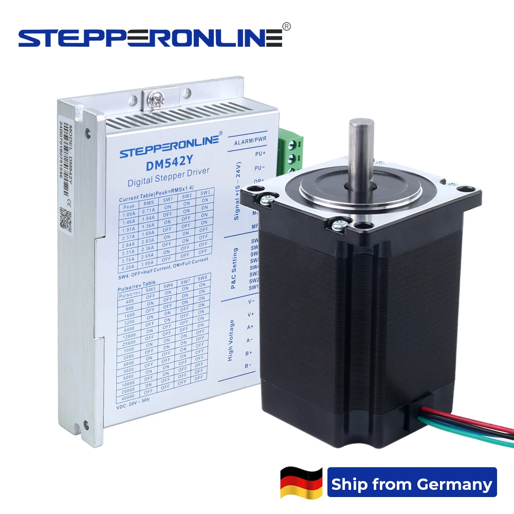 STEPPERONLINE 1,9 Nm Nema 23 Open-Loop-Schrittmotor-Kit 2,8 A 76 mm und Nema23-Treiber DM542Y für 3D-Drucker CNC