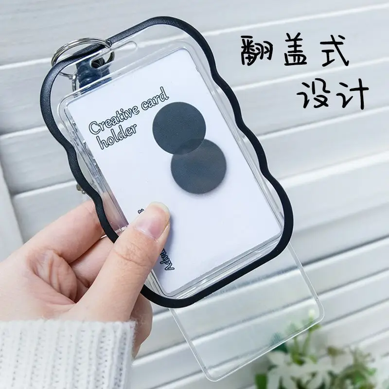 Creative Design Kpop Photocard Holder Transparent Card Holder Keychain Photo Sleeves Bus Card Student Card Case Photo Protector
