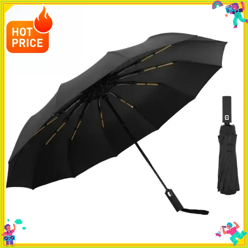 

Зонт новой модели 2025 года, прочный и долговечный, полностью автоматический складной, ветрозащитный и непромокаемый, компактный и портативный.