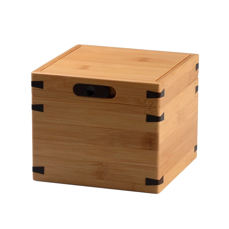 

Bamboo Box with Slide Button, Exquisite Drawer, Handicraft Storage for Cake, Jewelry, Biscuit, Candy, Cosmetic Storage