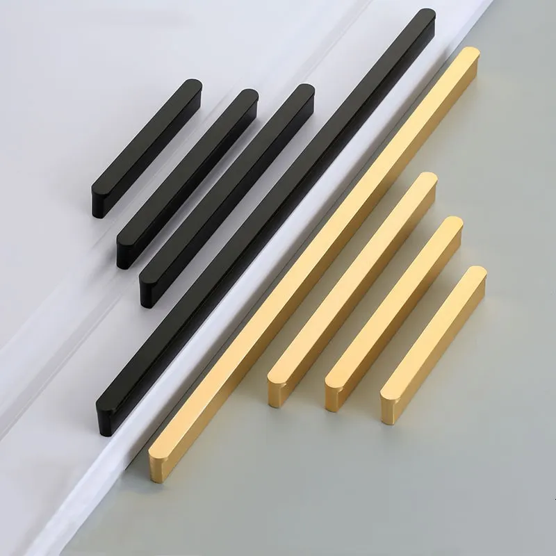 KK&FING 1PC Simple Gold Brushed Kitchen Cabinet Long Door Handles Aluminum Alloy Wardrobe Cupboard Door Pulls Furniture Hardware