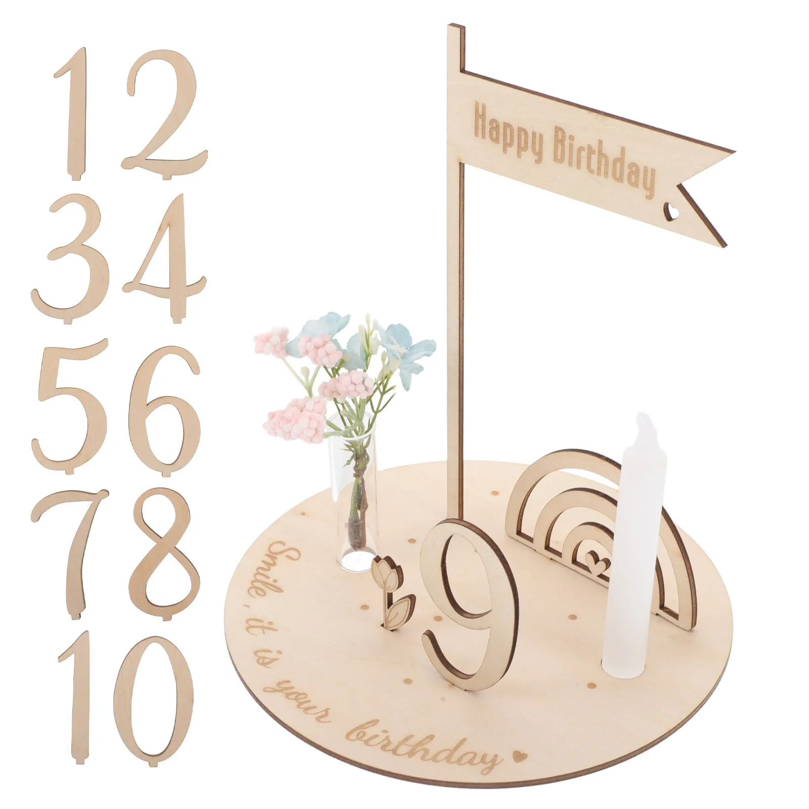 1Set Wooden Baby Monthly Milestone Disc Creative DIY Birthday Marker Photography Prop Baby Month Signs Newborn Photo