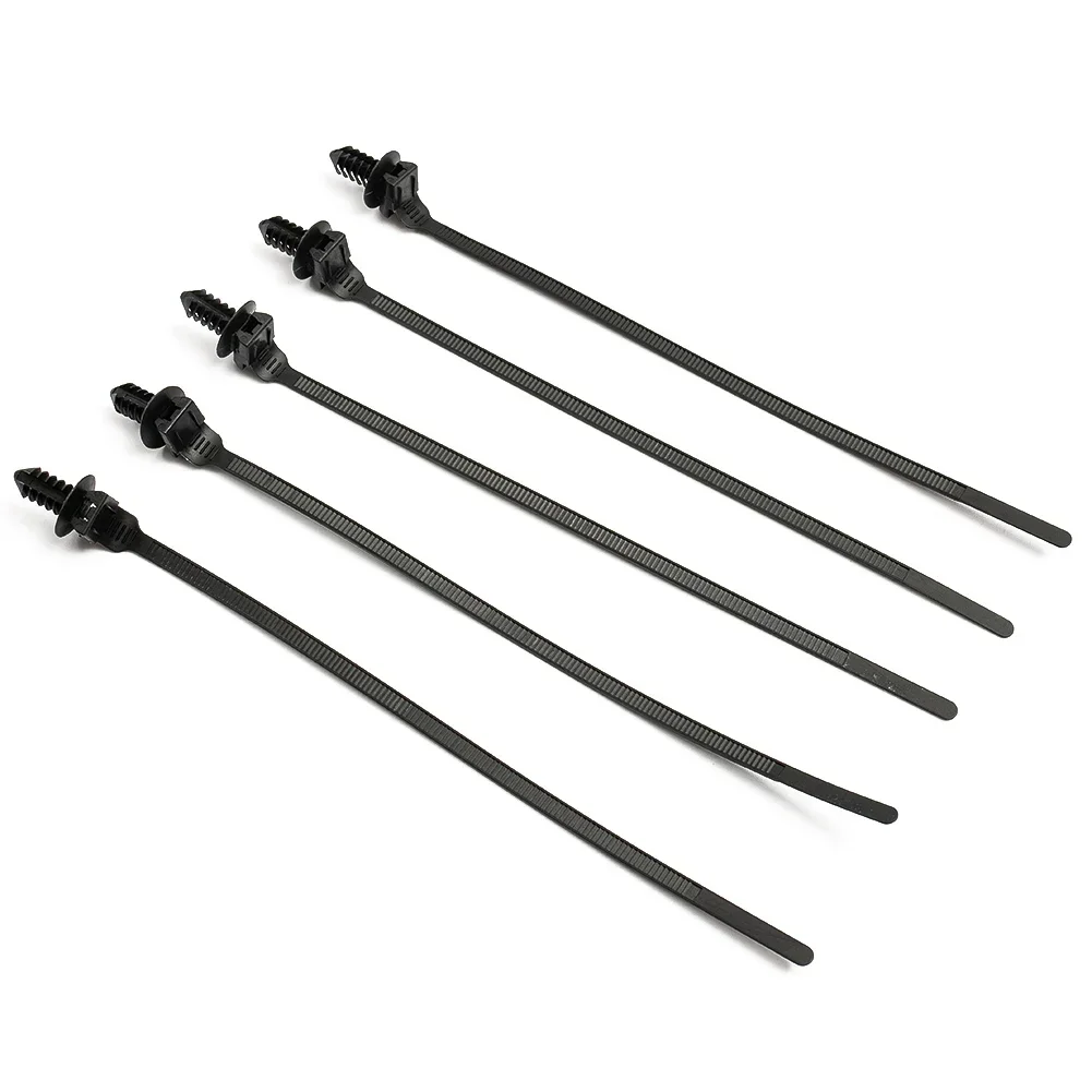 Nylon Cable Tie Clips Car Pipe Fastener Bundle 50x Wire Tie Clips Strong and Flexible Easy to Use Black Design