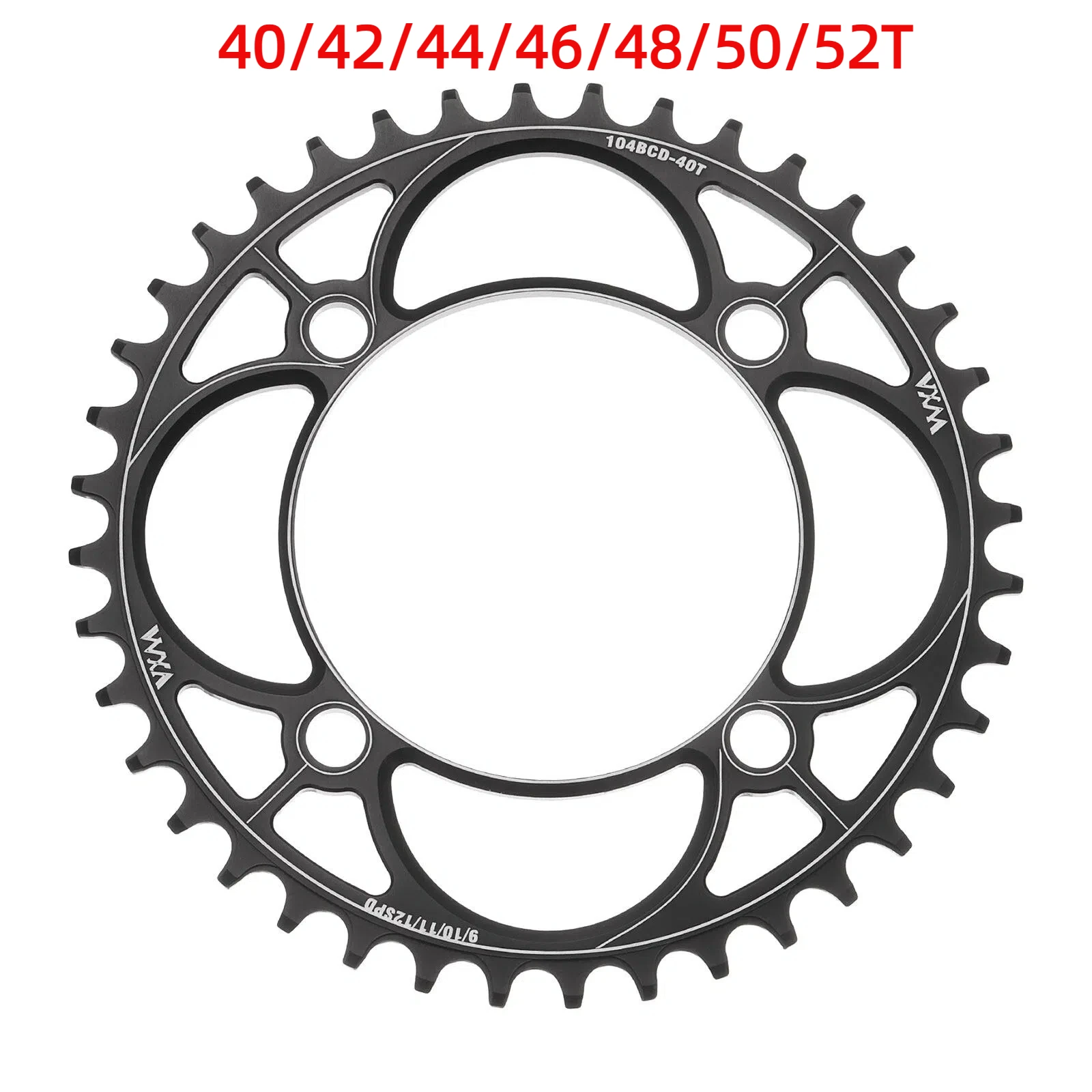

110BCD Bicycle Chainring Bike Chainring 40/42/44/46/48/50/52T Round Aluminum Narrow Wide Tooth Bike Chainwheel for MTB Road Bike