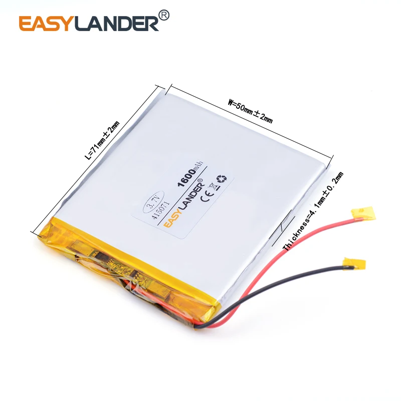415071   3.7 فولت 1600 مللي أمبير بطارية ليثيوم أيون ليثيوم بوليمر قابلة للشحن ل Mp3 Mp4 Mp5 لتقوم بها بنفسك وسادة DVD الكتاب الإلكتروني سماعة رأس بخاصية البلوتوث