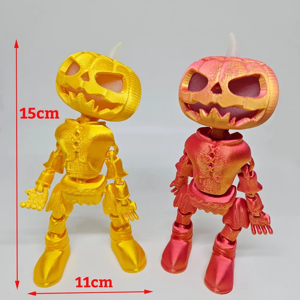 Glow-In-The-Dark 3D Printed Skeleton Pumpkin - Articulated 2024 Halloween Decor & Gift Set For Teens And Adults Holiday Party