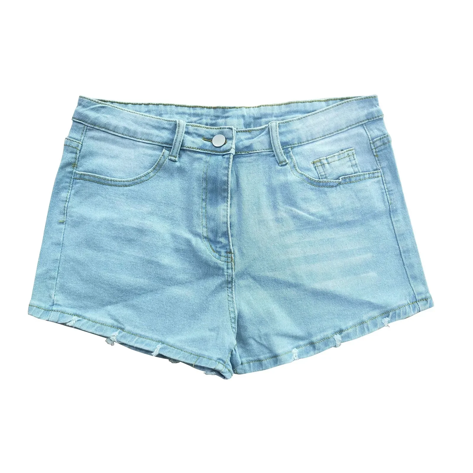 New Summer Women's Denim Shorts Casual Fashion Loose Holes Ripped Jeans Shorts With Pockets Women Frayed Denim Shorts Women Pant