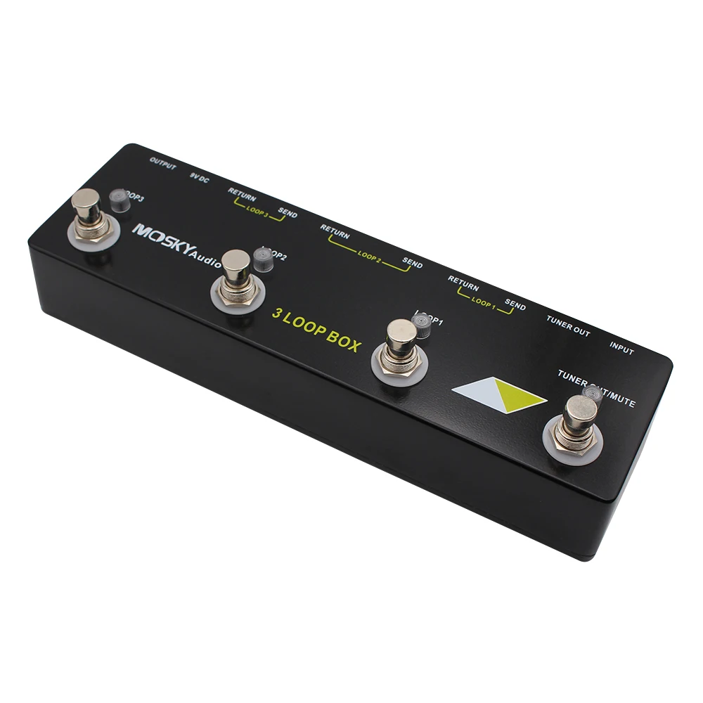 moskyaudio-3-loop-guitar-effects-switcher-box-true-bypass-channel-selector-pedal-with-tuner-mute-function-loop-switcher-effects
