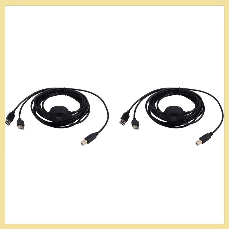 TTKK-2X Кабель принтера 2 в 1 USB A к B Кабель принтера «папа-папа» для принтера Hp Canon Samsung Разветвитель для двух компьютеров B