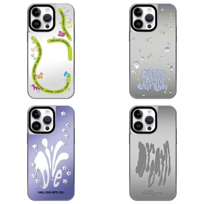 

Mirror Surface MagSafe Graffiti Letter Pattern iPhone 12 13 14 15 Pro Max Protective Case
