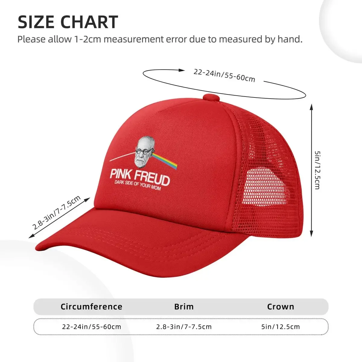 Pink Freud - Dark Side Of Your Mom Mesh Baseball Caps Snapback Fashion Baseball Hats Breathable Casual Casquette Outdoor Unisex