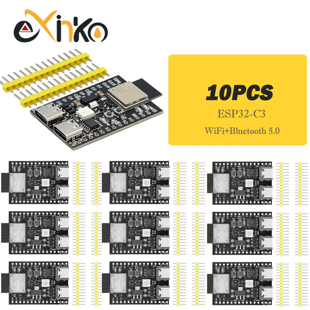 1-10PCS ESP32 / ESP32-C3 WiFi+Bluetooth 5.0 Internet Of Things Dual Type-C Development Board Core Board ESP32-C3-DevKitM-1