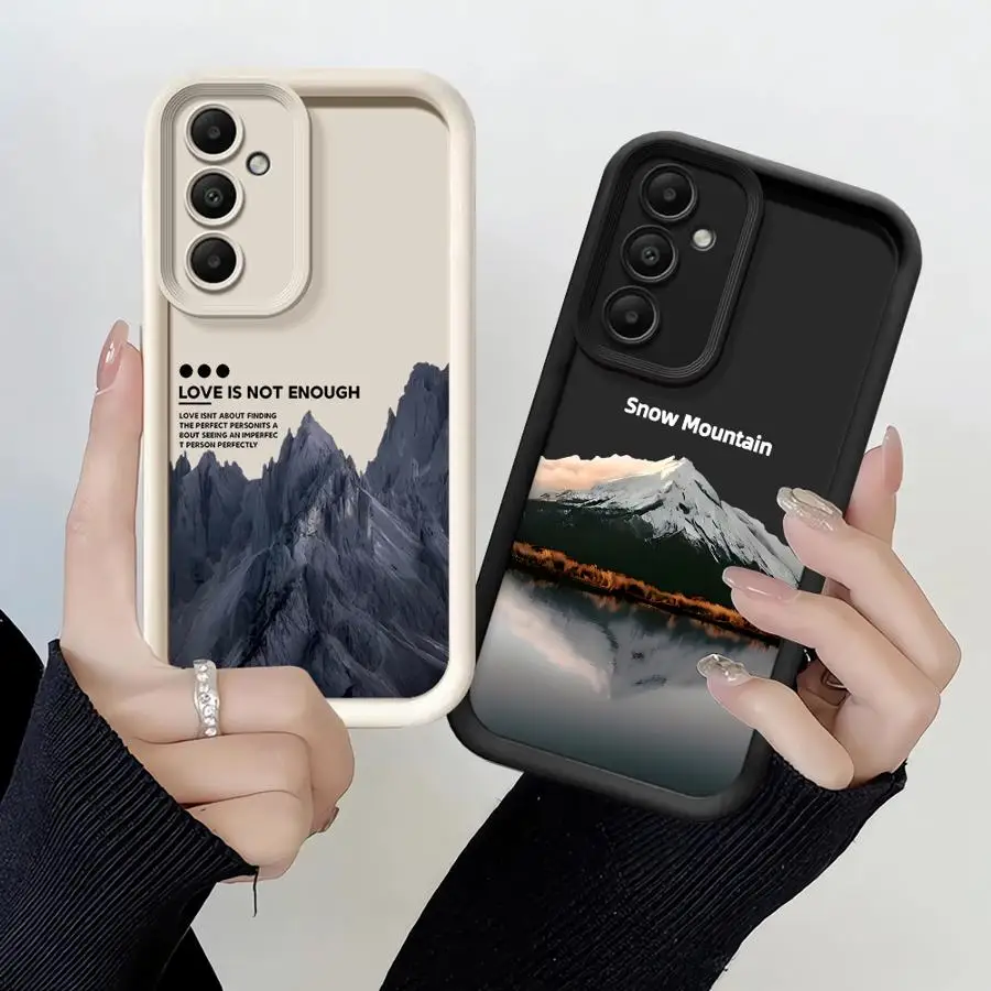 Soft Shell Phone Case for Samsung Galaxy A32 A56 A14 A33 A24 A13 A16 A23 A12 A26 A22 A36 A34 Cartoon Snow Mountain Pattern