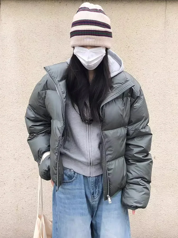 

ROUJE KEFSS Women's Winter Thickened Puffer Jacket Duck down Bread Style Coat White Duck Feather Commute Style Long Sleeve