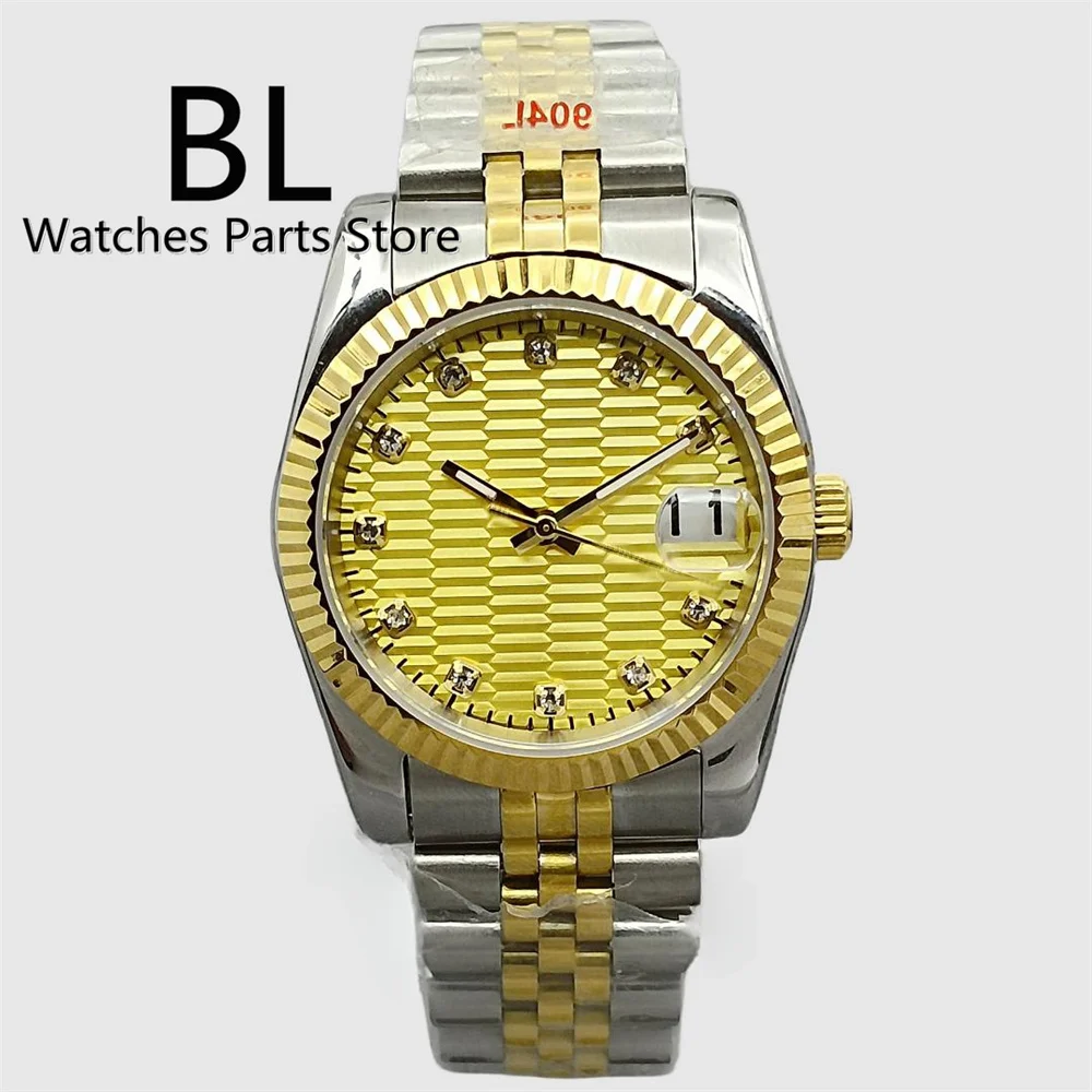 

BLIGER 36mm/39mm Luxury Watch For Men Two-tone Yellow Gold Jubilee Bracelet Fluted Bezel Gold Fluted Bezel NH35 Movement Date