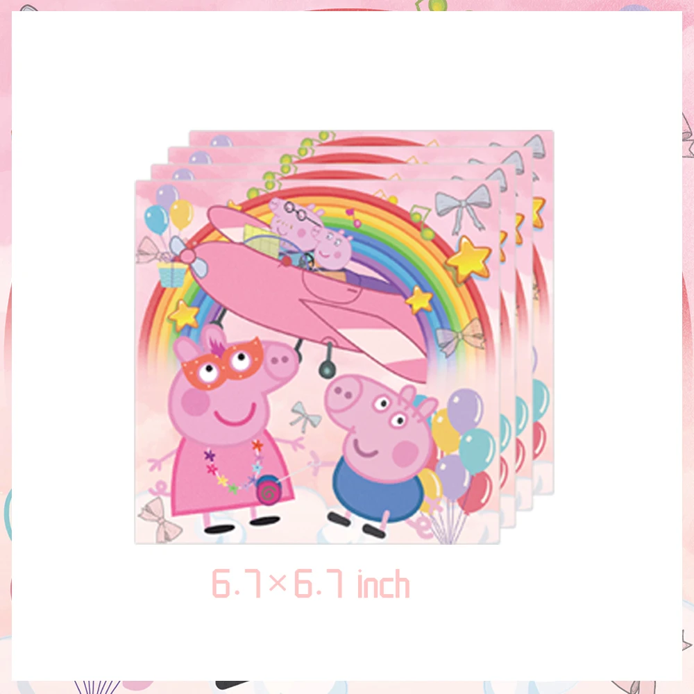 Peppaed Pig Party Supplies Set Cartoon George Page Paper Plate Foil Balloons Cup Tableware Baby Shower Kids Birthday Party Decor