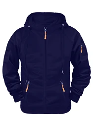 Men's fashionable solid color multi pocket hooded zipper long sleeved sweatshirt, suitable for outdoor sports and leisure