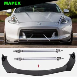 For Nissan 350 370Z Nismo Base Sport Coupe Front Bumper Lip Splitter + Strut Rods