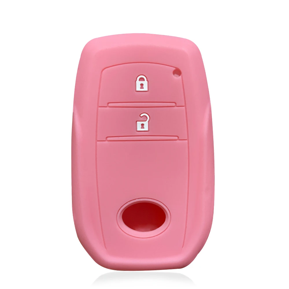 لينة سيليكون غطاء مفتاح السيارة حامل شل لتويوتا هايلكس 2021 ريفو يارس RAV4 2015 أوريس 2013 إنوفا 2 أزرار سلسلة المفاتيح عن بعد