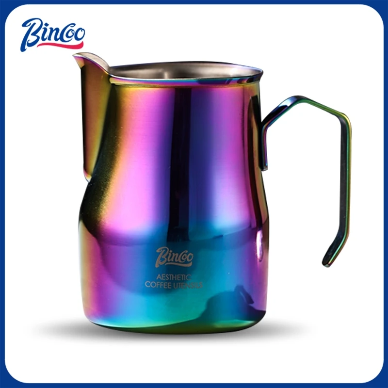 Bincoo Milk Frothing Jug 300ml and 450ml Options Wide Belly Design with Volume Scale Thick Stainless Steel Construction Ideal