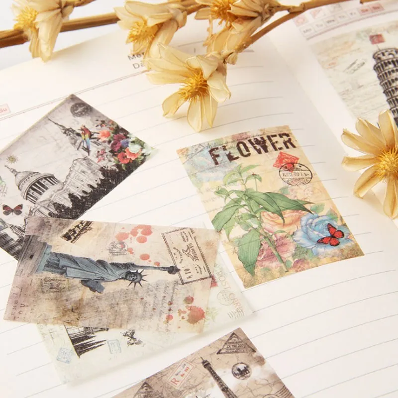 40piece Mini Sticker package Students decoration Scrapbooking label flower decorative border scenery 12*8CM