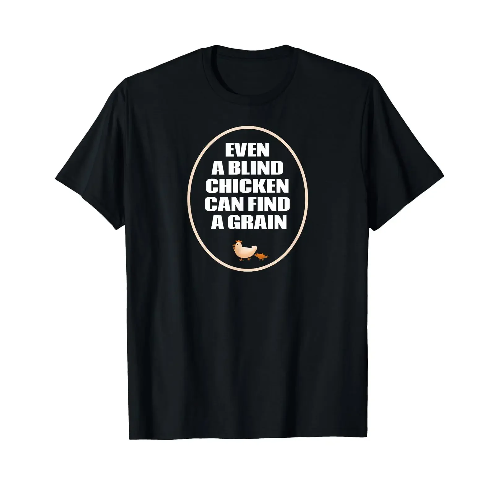 T Shirt with German Text quot Auch ein Blinddes Huhn finden mal Korn vintage Washed fashion Comfortable Unisex