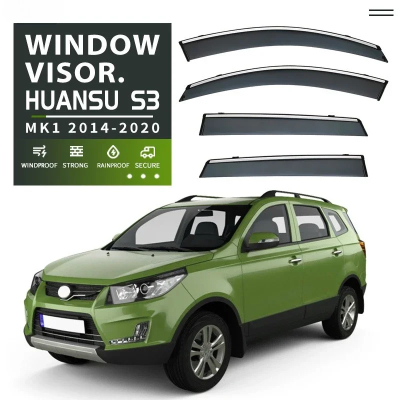Side Window Deflectors Outside Sun Visor Rain Guards Weather Shield Window Shelters For Huansu S3 Window visor