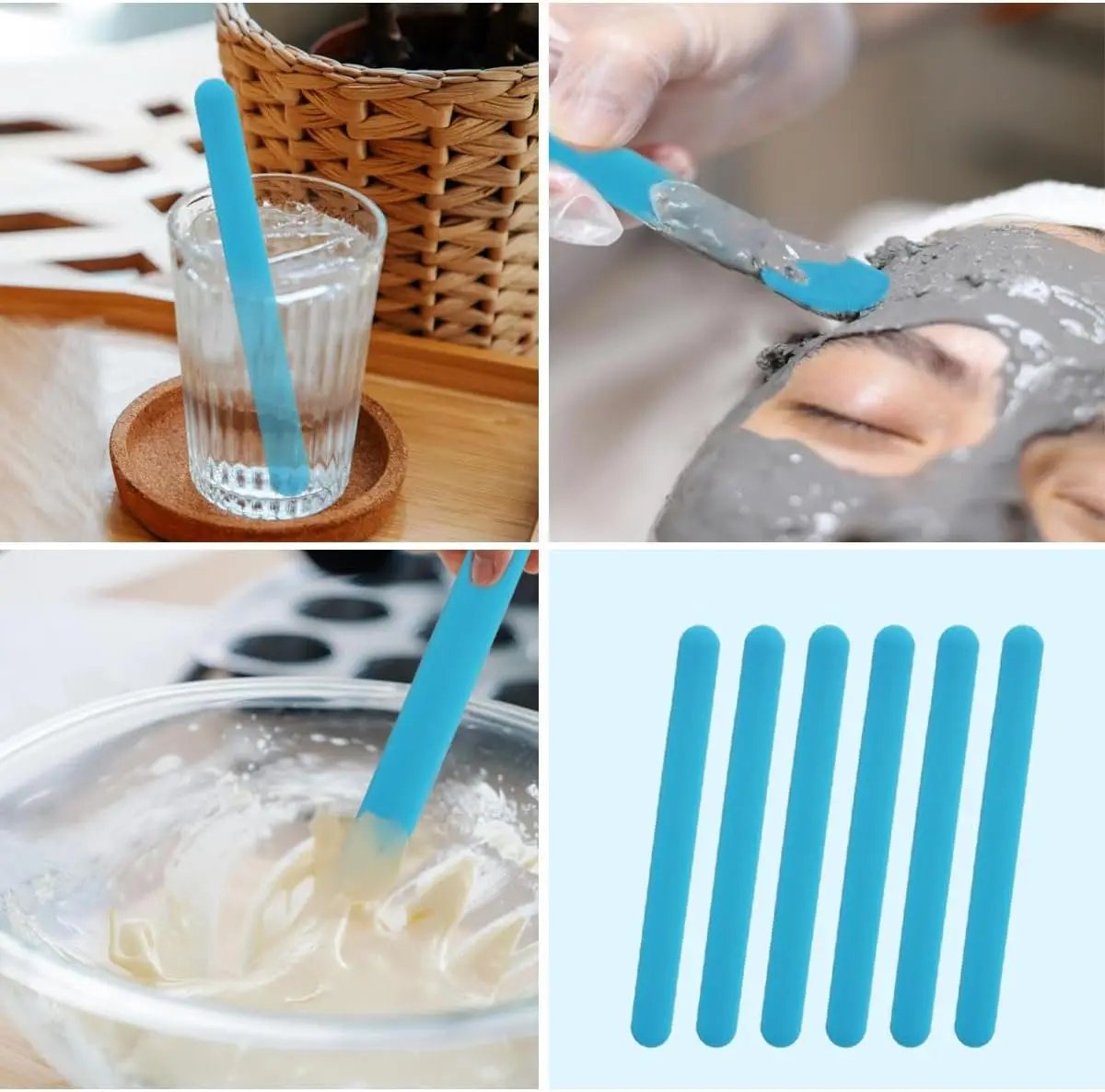 4PCS Silicone Stir Sticks, Reusable Silicone Popsicle Sticks Tools for Mixing Resin, Epoxy, Liquid, Paint, Making Glitter Tumble