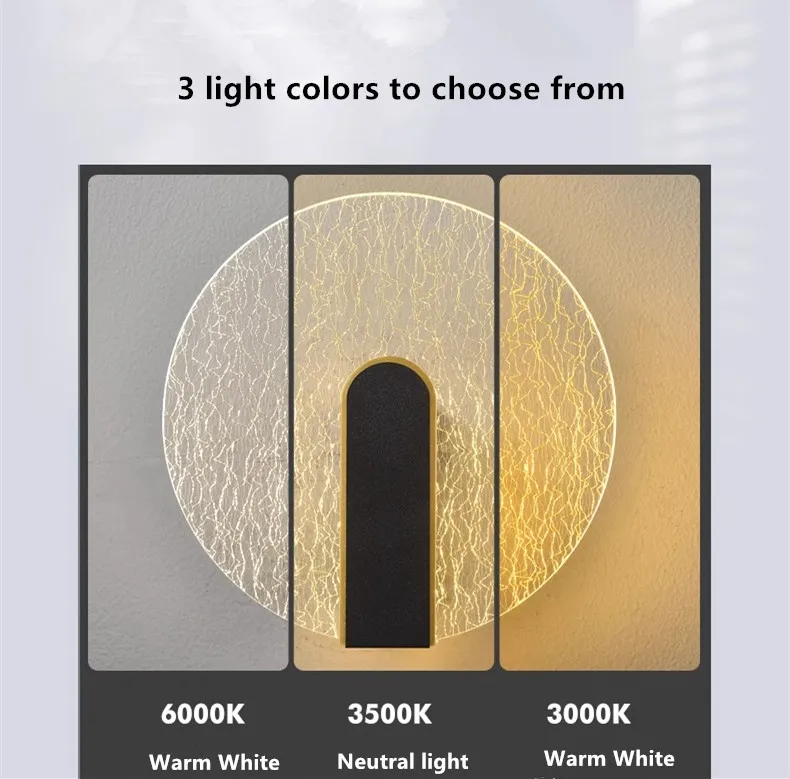 New Light Luxury Acrylic Wall Lamp AC90-260V Staircase Hallway Background Wall Living Room Bedroom Bedside Minimalist Wall Lamp