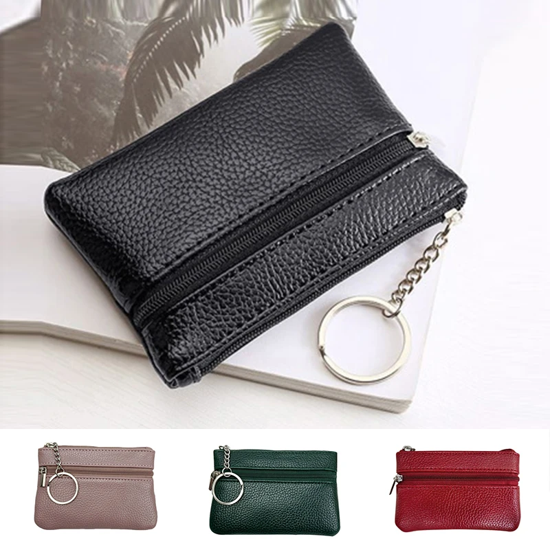 New Women Men PU Leather Coin Purse Portable Mini Zipper Money Pocket Bag Short Lady Wallet Key Case Card Holder Coin Pouch