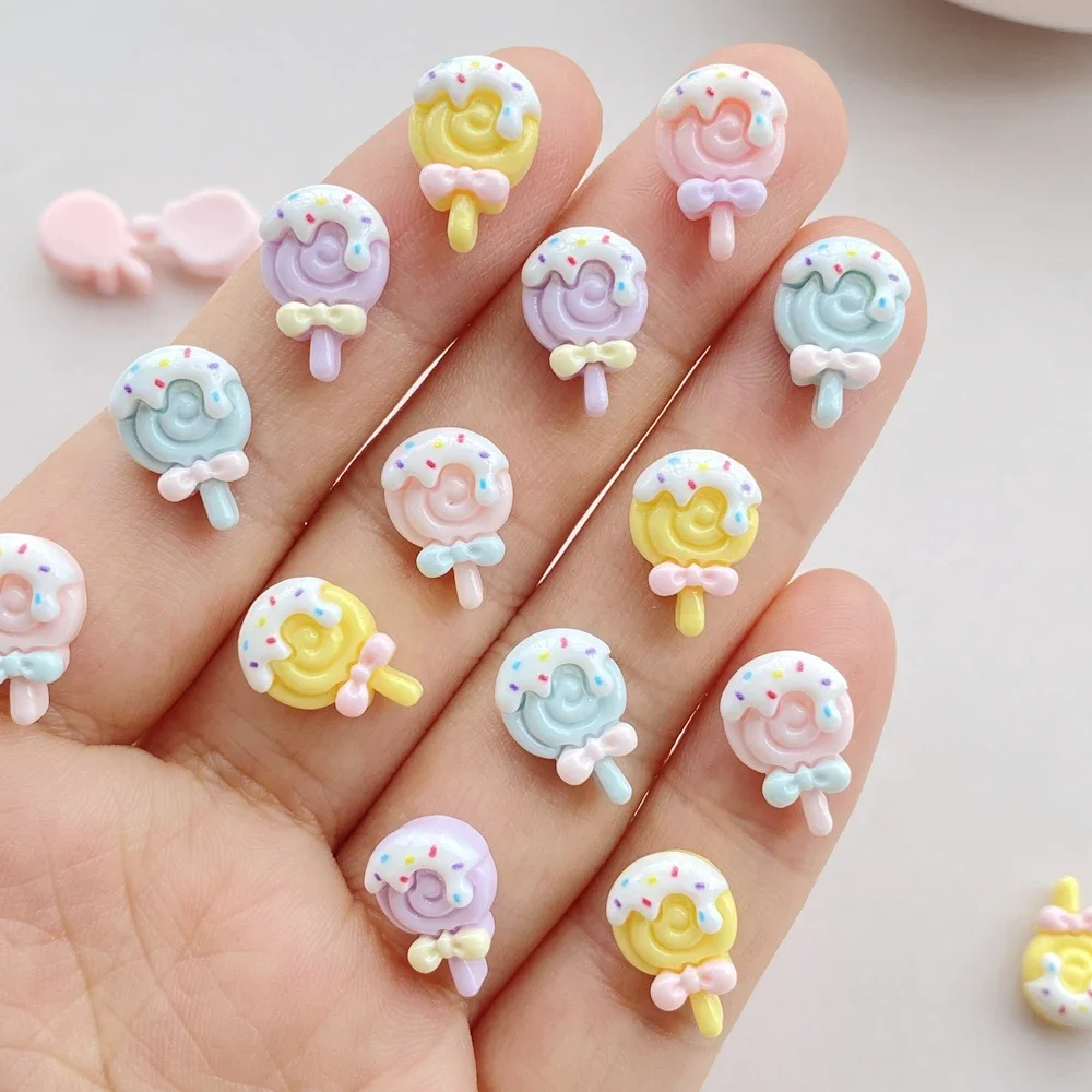 

20pcs Resin 3D Cute Mini Lollipop Ice Cream Flat back Rhinestone Scrapbook DIY Wedding Applique Decor Jewelry Accessories Crafts