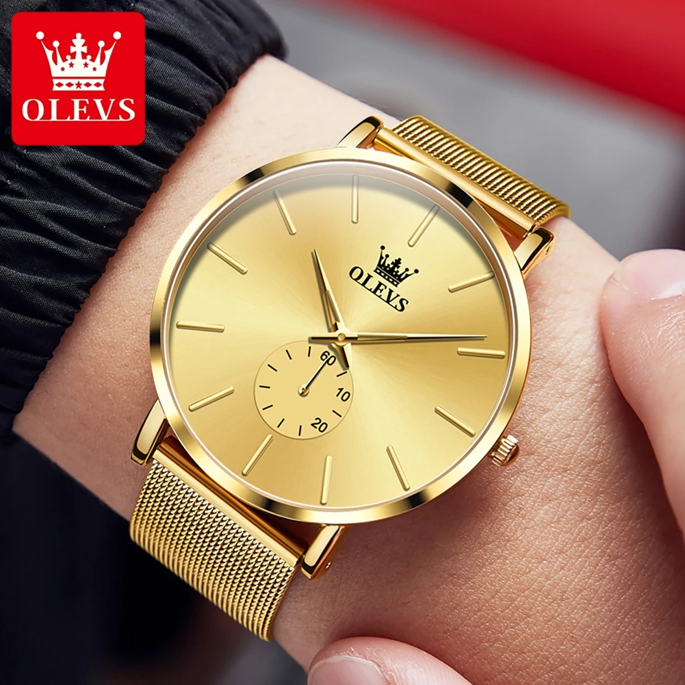 OLEVS 9954 Men\'s Watch Luxury Fashion Ultra thin 7.5mm Waterproof Luminous Timing Code Brand Business Original Quartz Men Watch