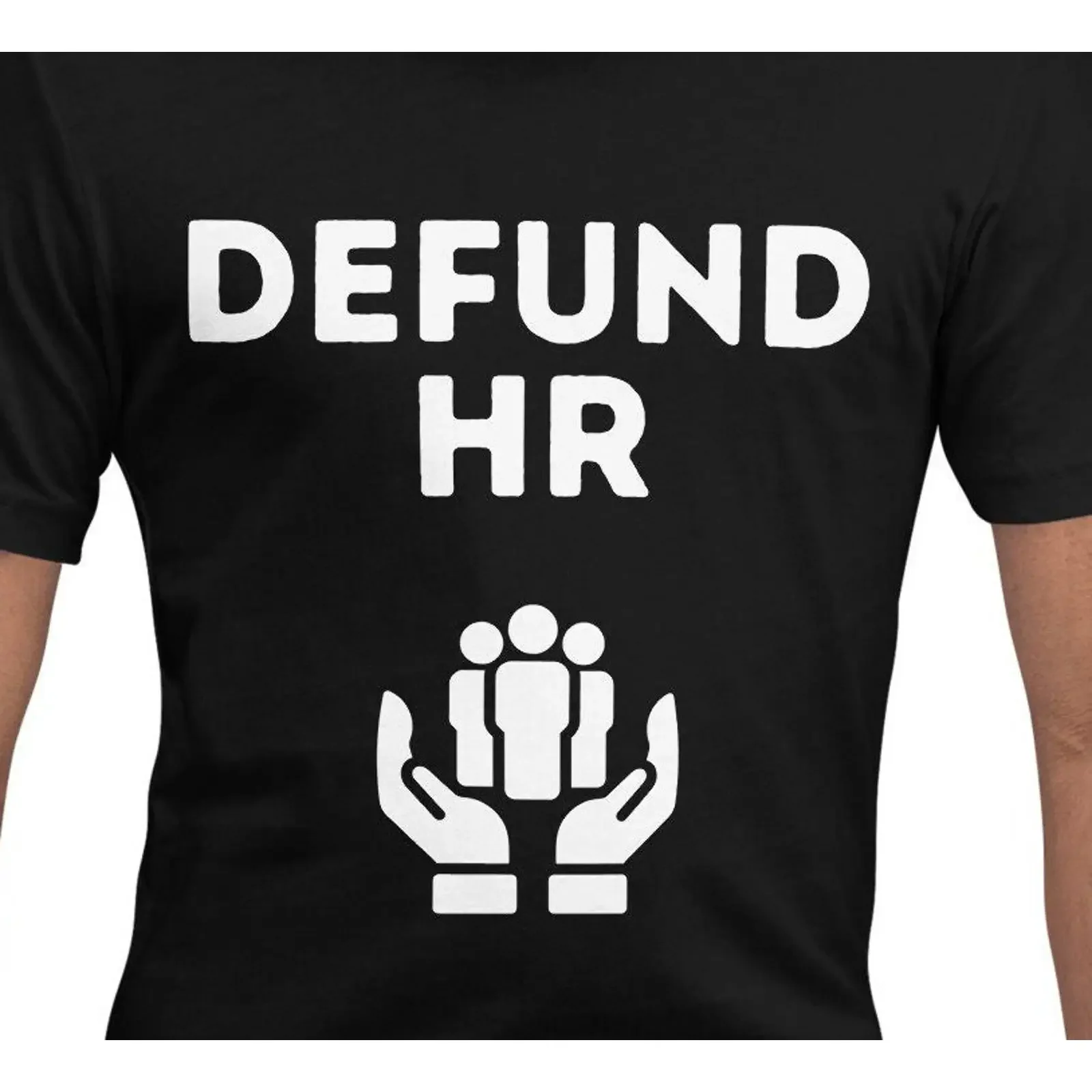 Corporate Rebellion Defund HR Satirical T Shirt vintage Washed streetwear homme Versatile Breathable Stylish