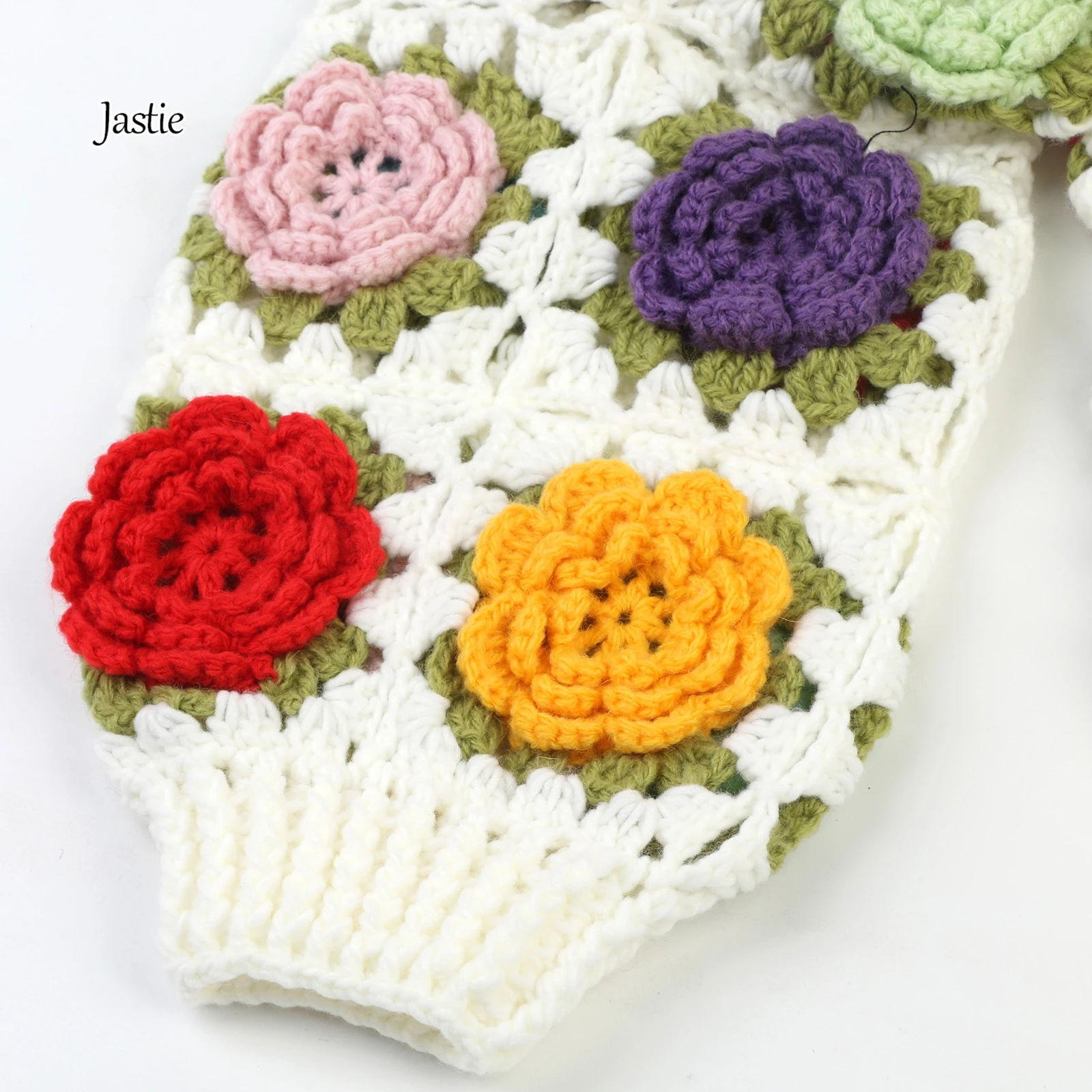 Jastie Heavy Sweater Cardigan Hand Hook Three-dimensional Flower Hollow Sweet Sweater Cardigan Jacket Luxury Design Knitted Top