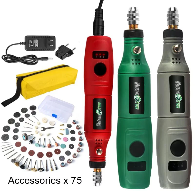 Minitaladro eléctrico de 100V-240V, herramienta rotativa, Control de velocidad, rectificadora, pluma de tallado multifuncional, herramienta eléctrica Dremel