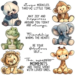 Mangocraft Little Animals Dolls Cutting Dies Clear Stamp DIY Scrapbooking Metal Dies Silicone Stamp For Cards Albums Decor