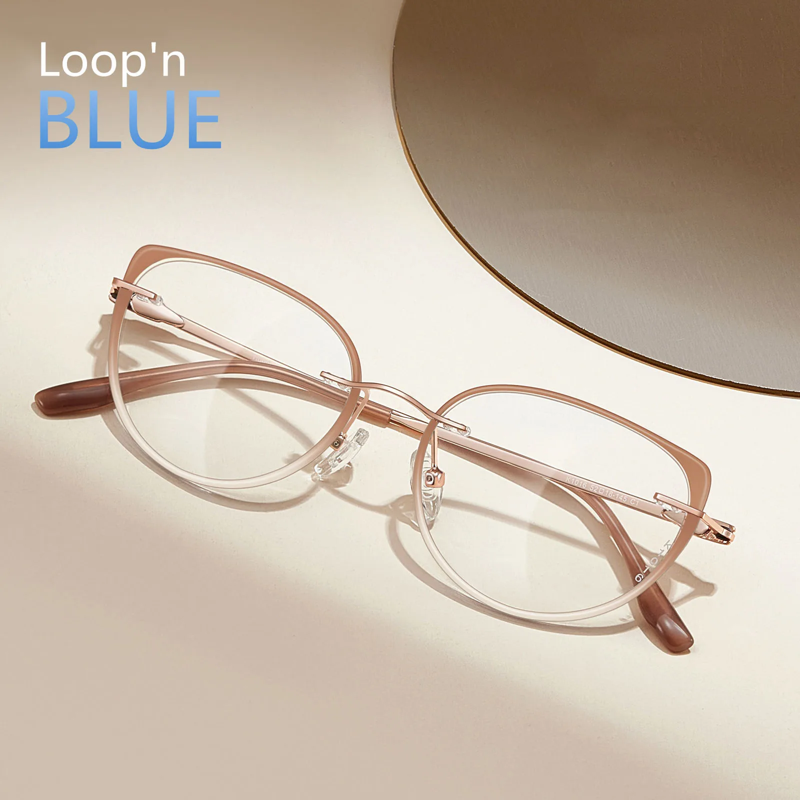 Loopnblue Cat Eye Prescription Optical Glasses TR90 UV Protection Scratch Resistant Super Tough Corrective Eyewear